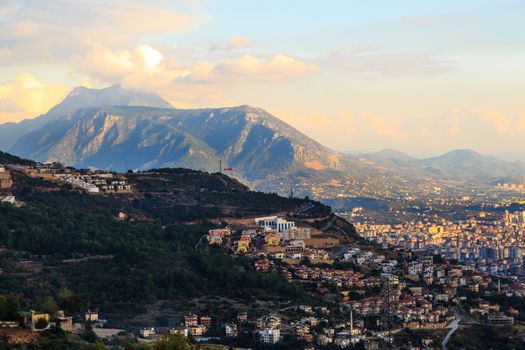 Morning time of cityscape in Alanya, Antalya.