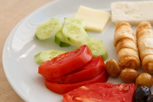 Rich and delicious salad in Turkish breakfast.