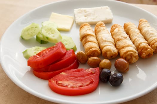 Rich and delicious salad in Turkish breakfast.
