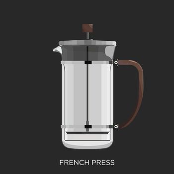 A French press, also known as a cafetière, сafetière à piston, Cafeteria, press pot, coffee press, or coffee plunger, is a coffee brewing device.