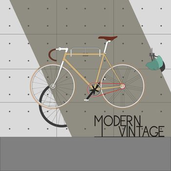 Vintage Bike on modern wall