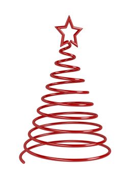 Stylized Christmas tree on white background