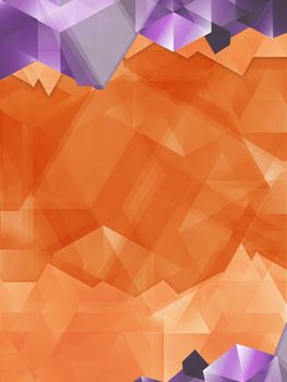 Abstract Geometric Orange and Purple Background. Vertical Design.