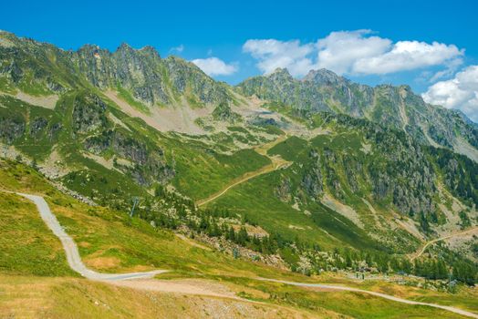 Chamonix Alpine Trails. High Alps Hiking Trails Near Chamonix, France, Europe.