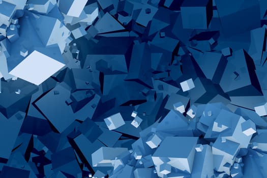 Chaotic Cubes Abstract Background Illustration.