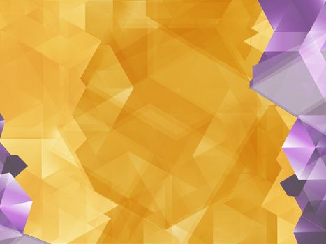 Geometric Yellow Background Illustration with Purple Diamond Accents. Abstract Background.