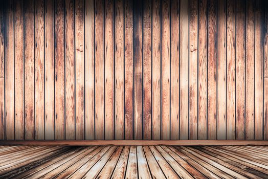 Rustic Aged Wooden Floor and Wall Background Illustration.