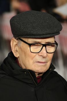 UK, London: Quentin Tarantino, Tim Roth and Kurt Russell graced the red carpet in London for the European premiere of their new film Hateful Eight on December 10, 2015. Ennio Morricone pictured.