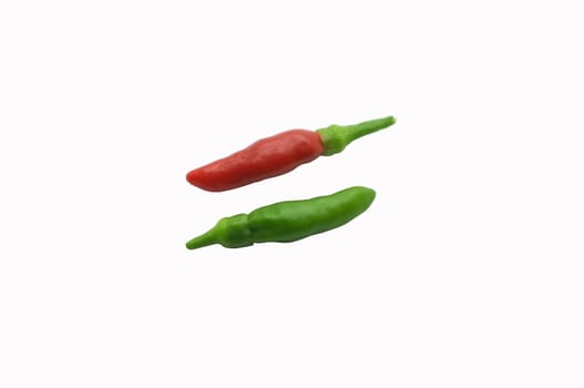 Thai chili pepper, red and green colors