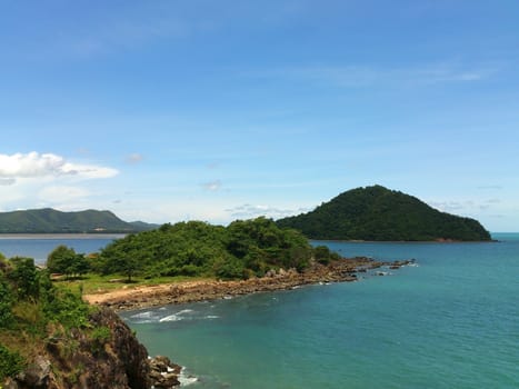 Landscape with sea and sky in tropical sea