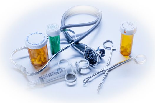Medical instruments and medications used by doctors in hospitals