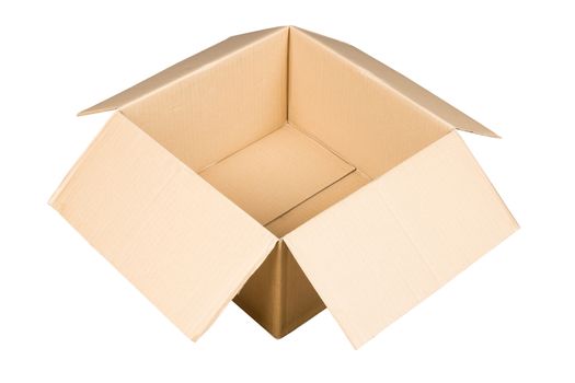 Package brown paper box opened