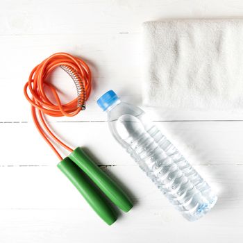 fitness equipment:water bottle,towel,rope
