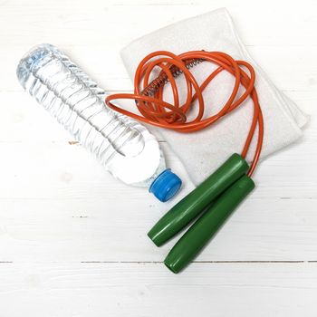 fitness equipment:water bottle,towel,rope