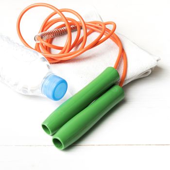 fitness equipment:water bottle,towel,rope
