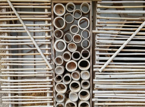 designed panel by pattern of bamboo