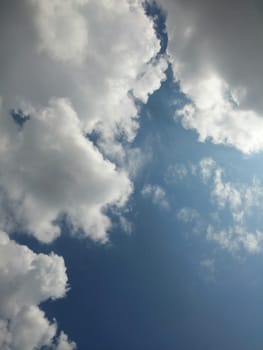 blue sky and big white cloud
