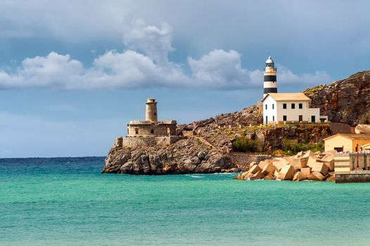 Lighthouse of Soler, Mediterranean Sea Coast, Mallorca, Spain
