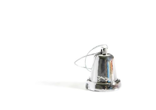 Christmas decoration with bell isolated on white background
