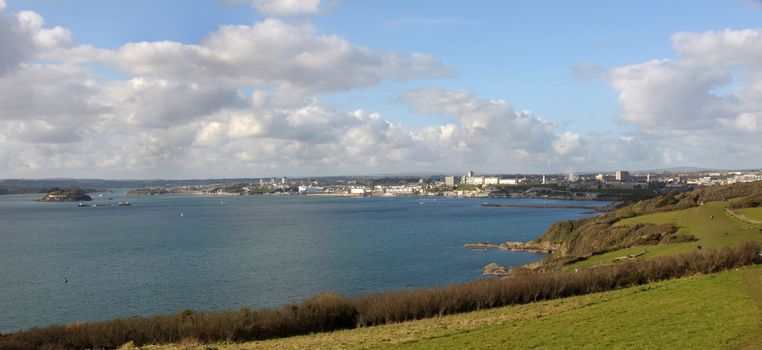 Views of Plymouth Sound, the Hoe and historic buildings,