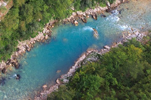 Top view to the river Tara, Montenegro, Europe