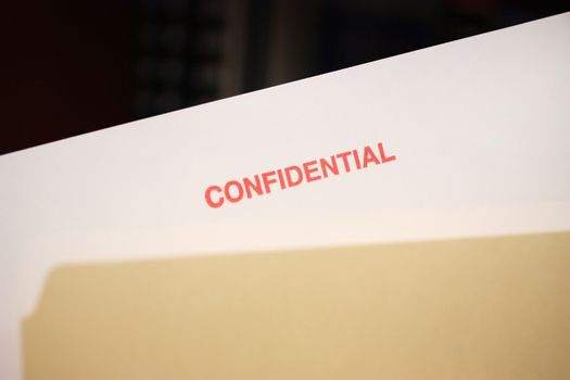 File with confidential documents