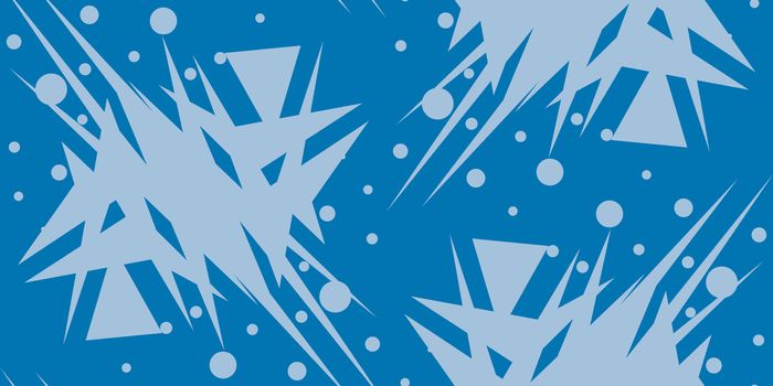 Abstract seamless background pattern of blue shattered triangles