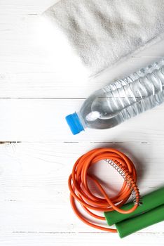 fitness equipment:water bottle,towel,rope