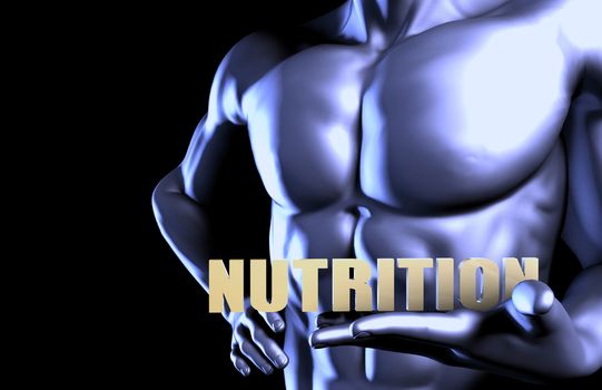 Nutrition With a Business Man Holding Up as Concept