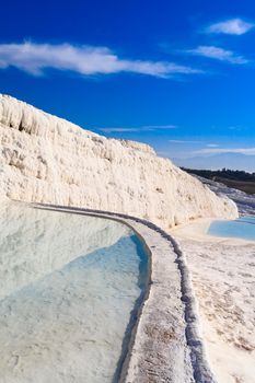 Travertine pools and terraces in Pamukkale.