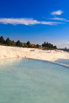 Travertine pools and terraces in Pamukkale.