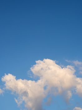 big cloud in blue sky in the morning of winter