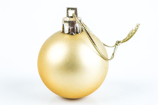 gold christmas ball isolated on white background