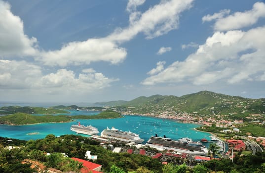 View from top on St Thomas Virgin Islands