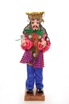 Handmade figure of the Güegüense, main character of the satirical drama El Güegüense; from Diriamba, Nicaragua. Proclamed by the UNESCO a Masterpiece of the Oral and Intagible Heritage of Humanity.