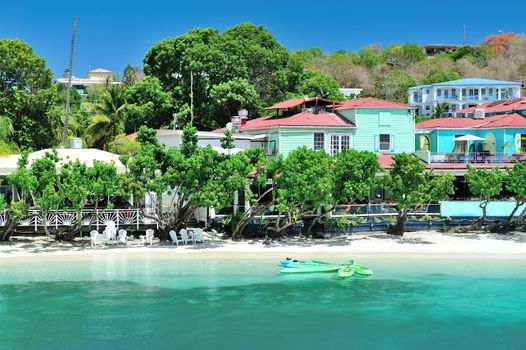 Paradise beach in St joan island in sunny day