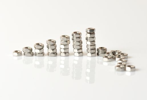 Diagram of growing from metal nuts