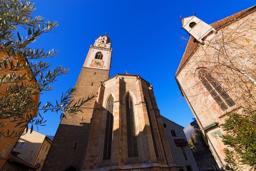 Cathedral of St. Nicholas (1302-1465) and Chapel of St. Barbara in Merano, Bolzano, Trentino Alto Adige, Italy