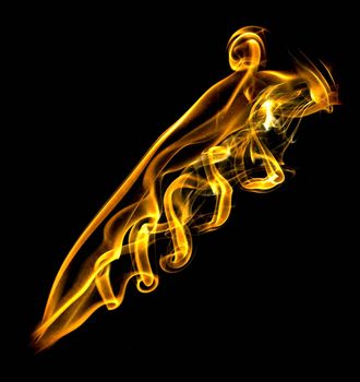 Gold fire flame with twirls and lightspots