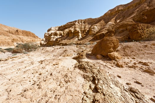 Sandy Canyon of the Negev Desert in Israel