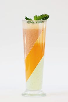 three different cocktail on white background 