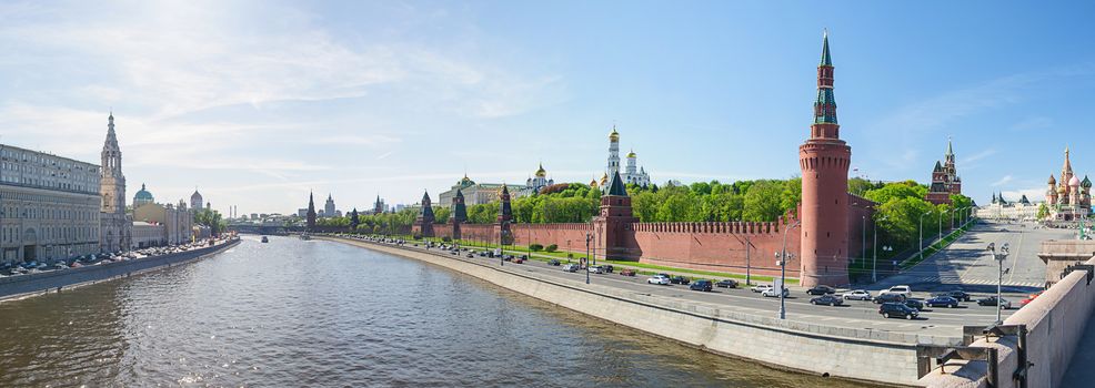 Panorama of Kremlin in Moscow in summer day