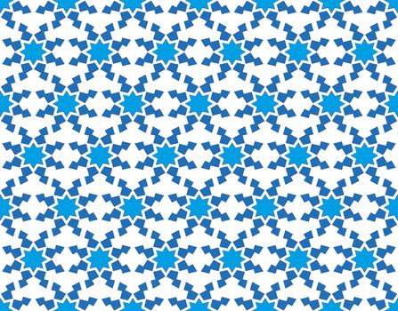 abstract background or winter pattern with stylized blue snowflakes