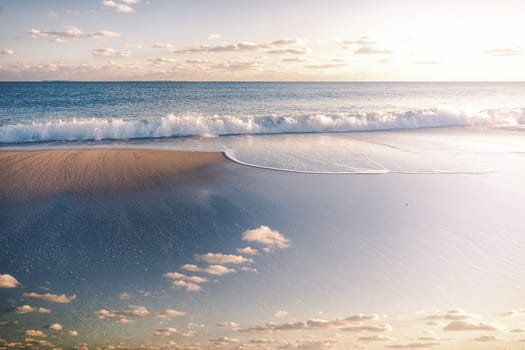 In-camera double exposure of a beach landscape