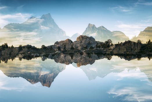 Mountain landscape in the Sierra Nevada mountains, California