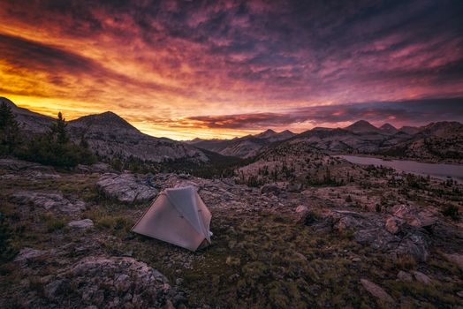 Mountain landscape in the Sierra Nevada mountains, California