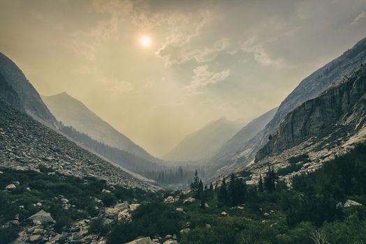 Mountain landscape in the Sierra Nevada mountains, California