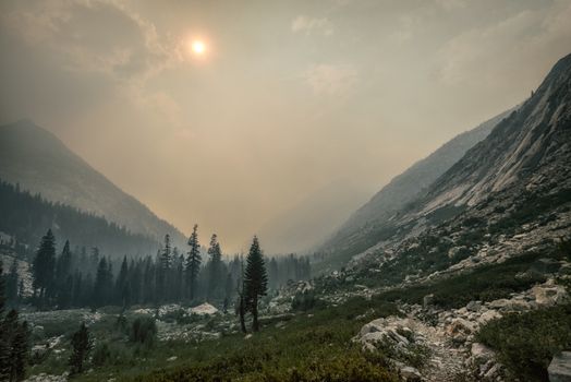 Mountain landscape in the Sierra Nevada mountains, California