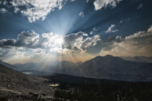 Mountain landscape in the Sierra Nevada mountains, California