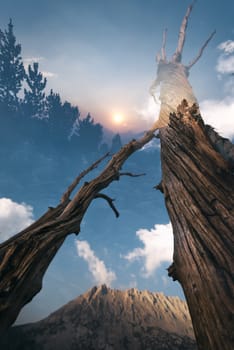 Mountain landscape in the Sierra Nevada mountains, California